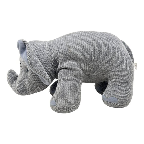 Pier 1 Imports Plush Gray Corduroy Elephant Toy Stuffed Animal Sewn Eyes - Picture 2 of 9